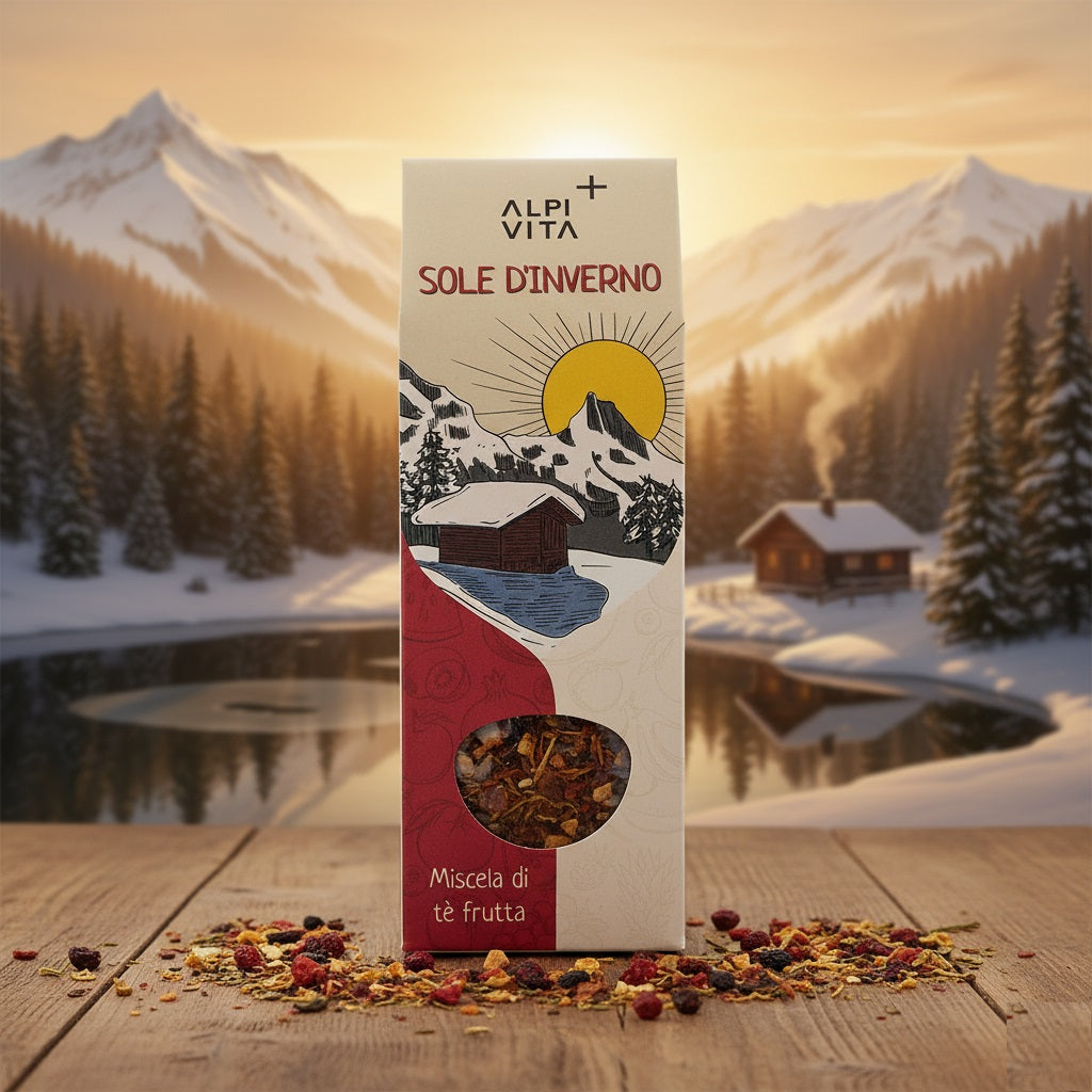 Miscela di tè frutta SOLE D'INVERNO, cannella, fragola, vaniglia, 100g
