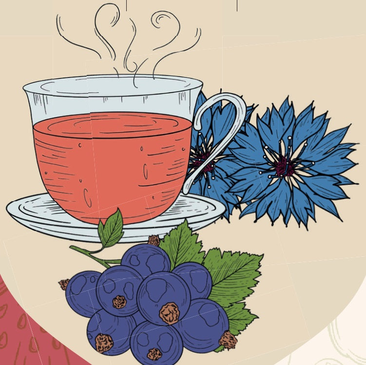 Miscela di tè frutta BACCHE SELVATICHE, fruttato, con bacche, robusto, 100g