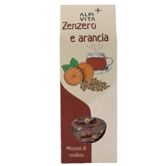 Tè miscela di Rooibos ZENZERO E ARANCIA, fruttato, deciso 100g