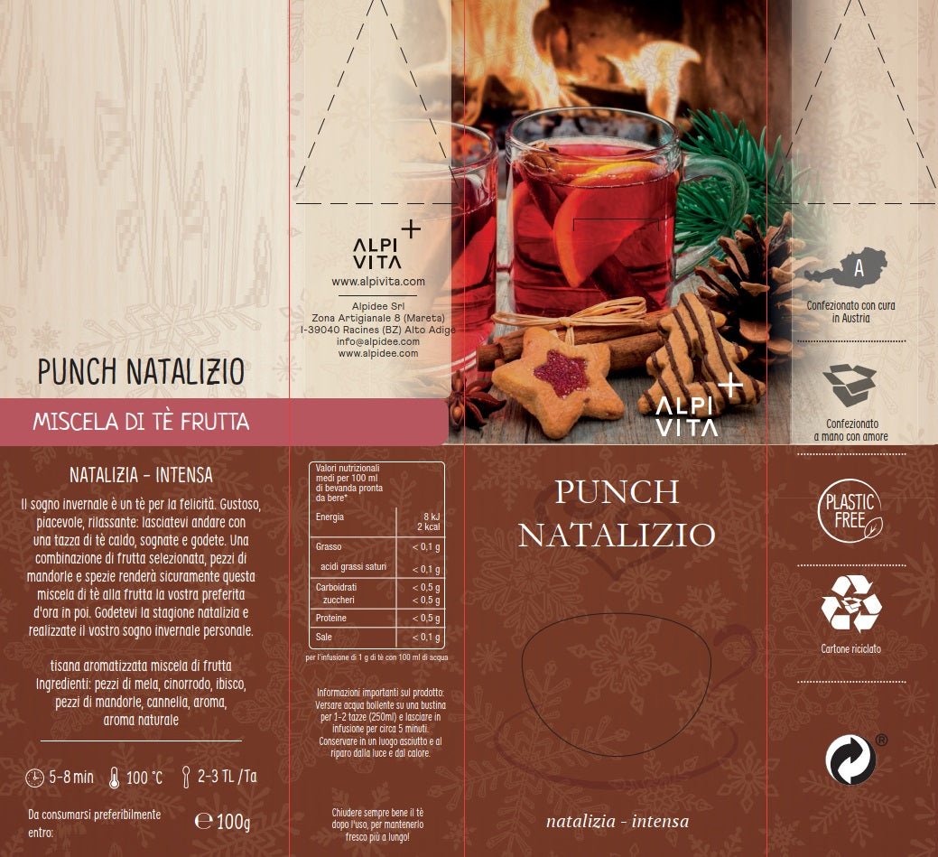 Miscela di tè PUNCH NATALIZIO, natalizio, intenso, 100g