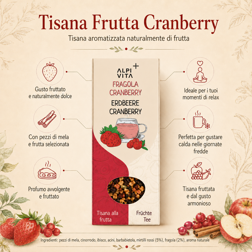 Fragola Cranberry – Tisana alla frutta, 100g