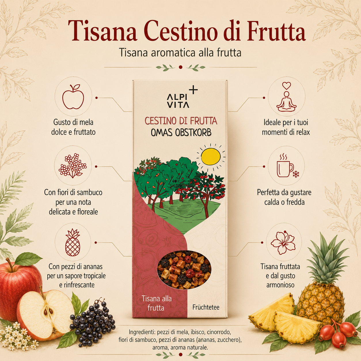 Cestino di Frutta – Tisana alla frutta, 100g
