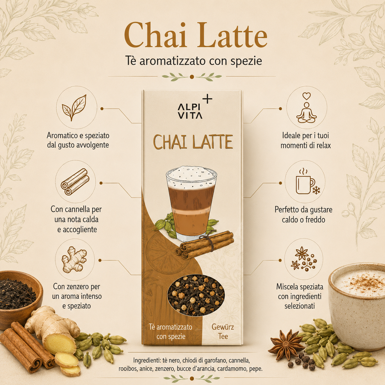 Chai Latte - Tè con rooibos, 90g