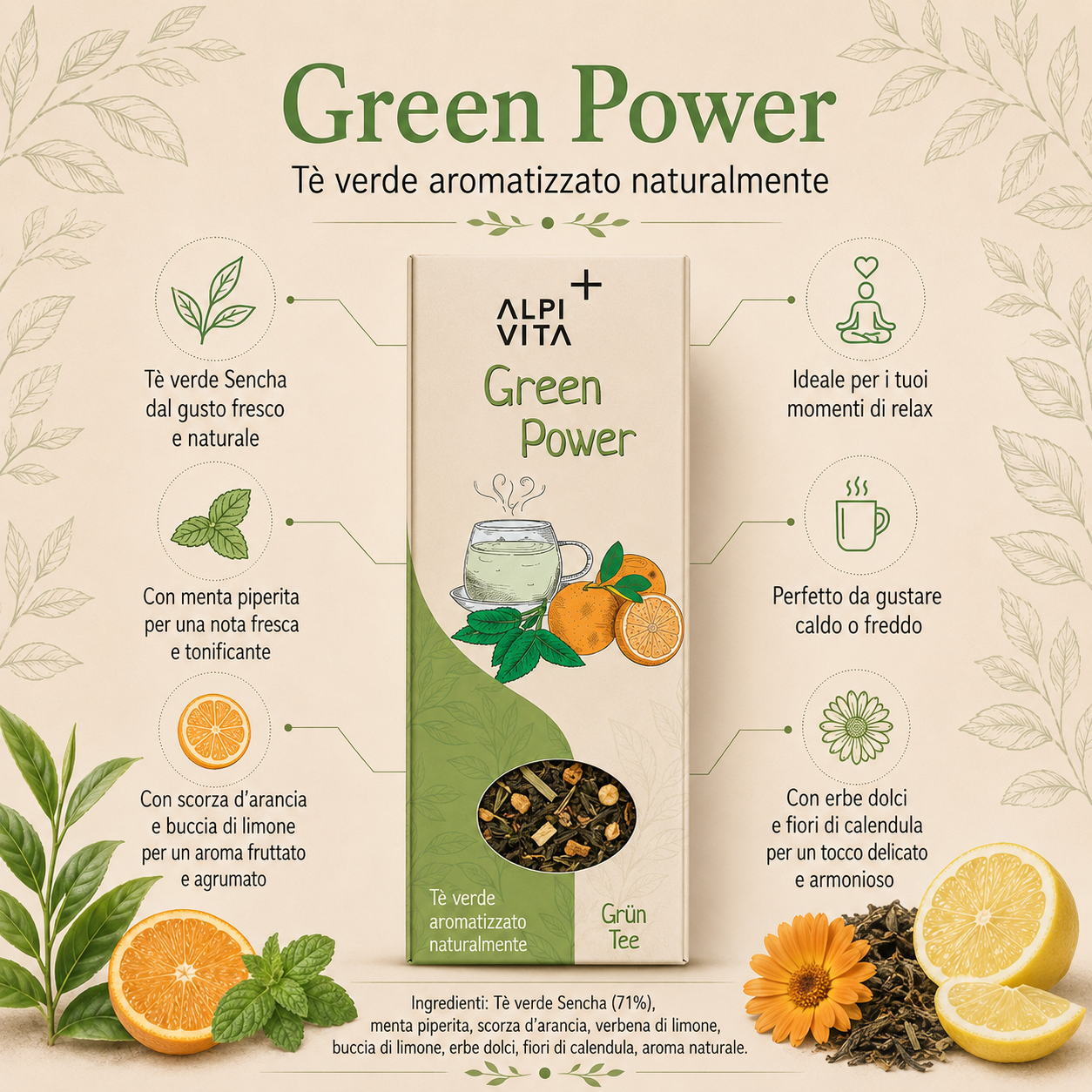Green Power – Tè verde, 85g