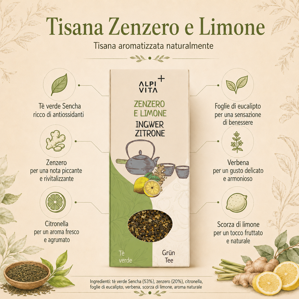 Zenzero e limone – Tè verde, 85 gr