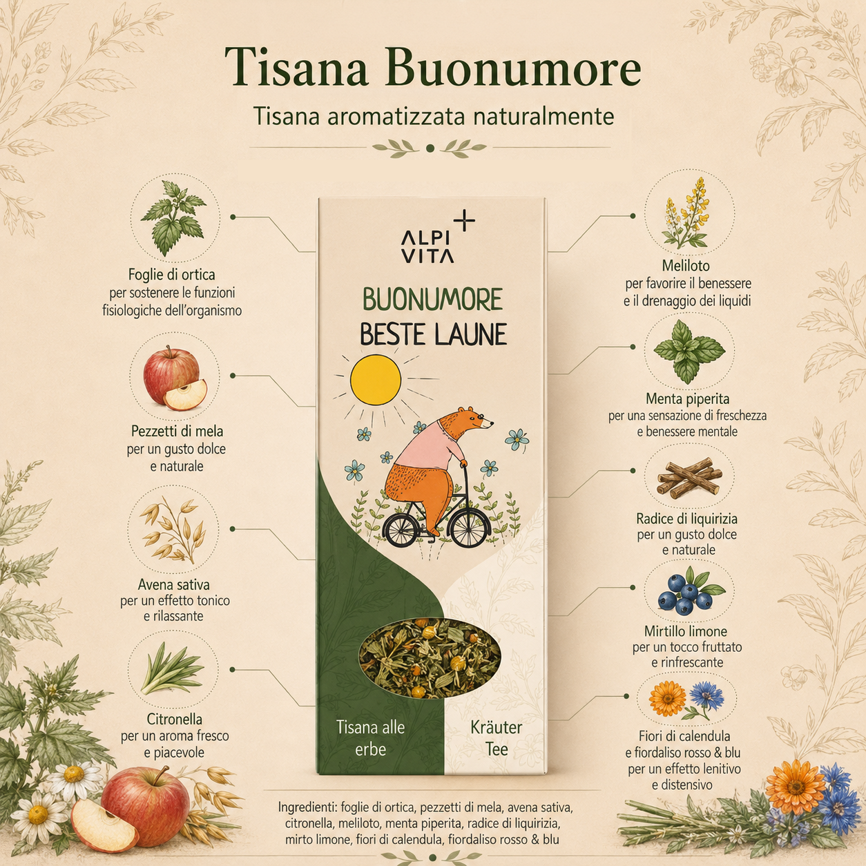 Buon Umore – Tisana alle erbe, 90g