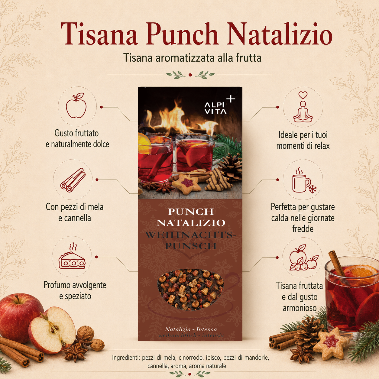 Punch Natalizio – Tisana alla frutta, 100g