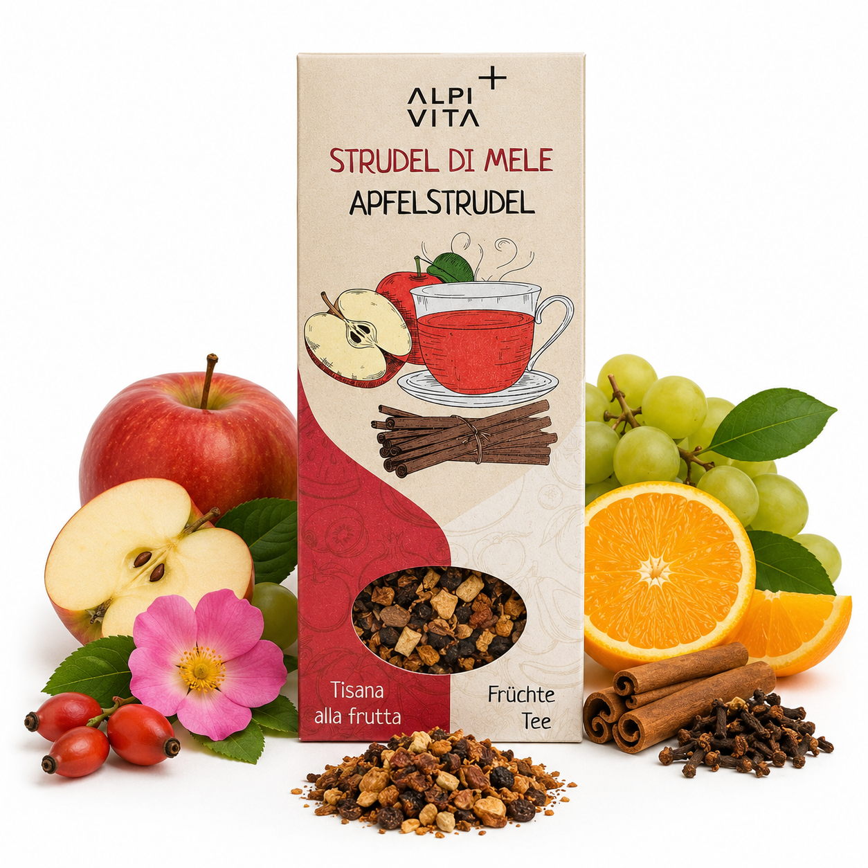 Strudel di Mele - Infuso alla frutta con mela, cannella e spezie, dolce e avvolgente, 100g