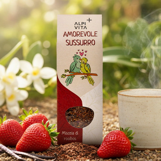 Amorevole Sussurro – Infuso di rooibos fragole e vaniglia, 100g