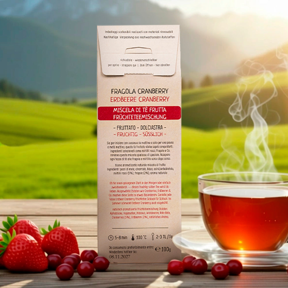 Fragola Cranberry – Infuso alla frutta, 100g