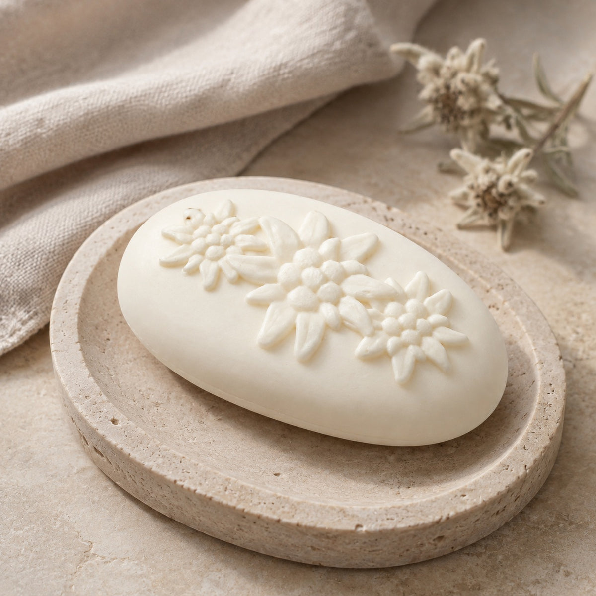 Sapone al latte di pecora Stella Alpina, ovale 10 cm, 110 g