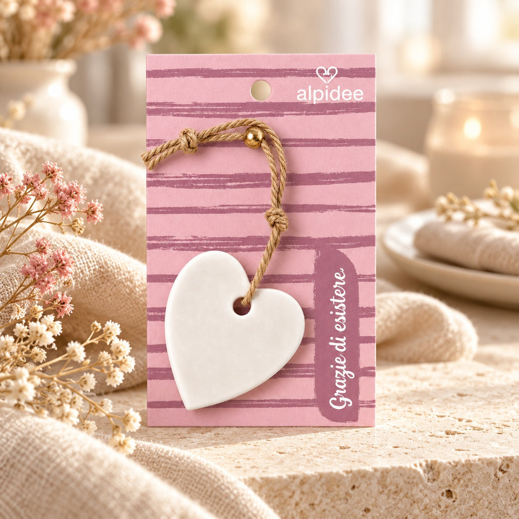 Sapone a cuore con messaggio "Grazie di esistere", 10 g