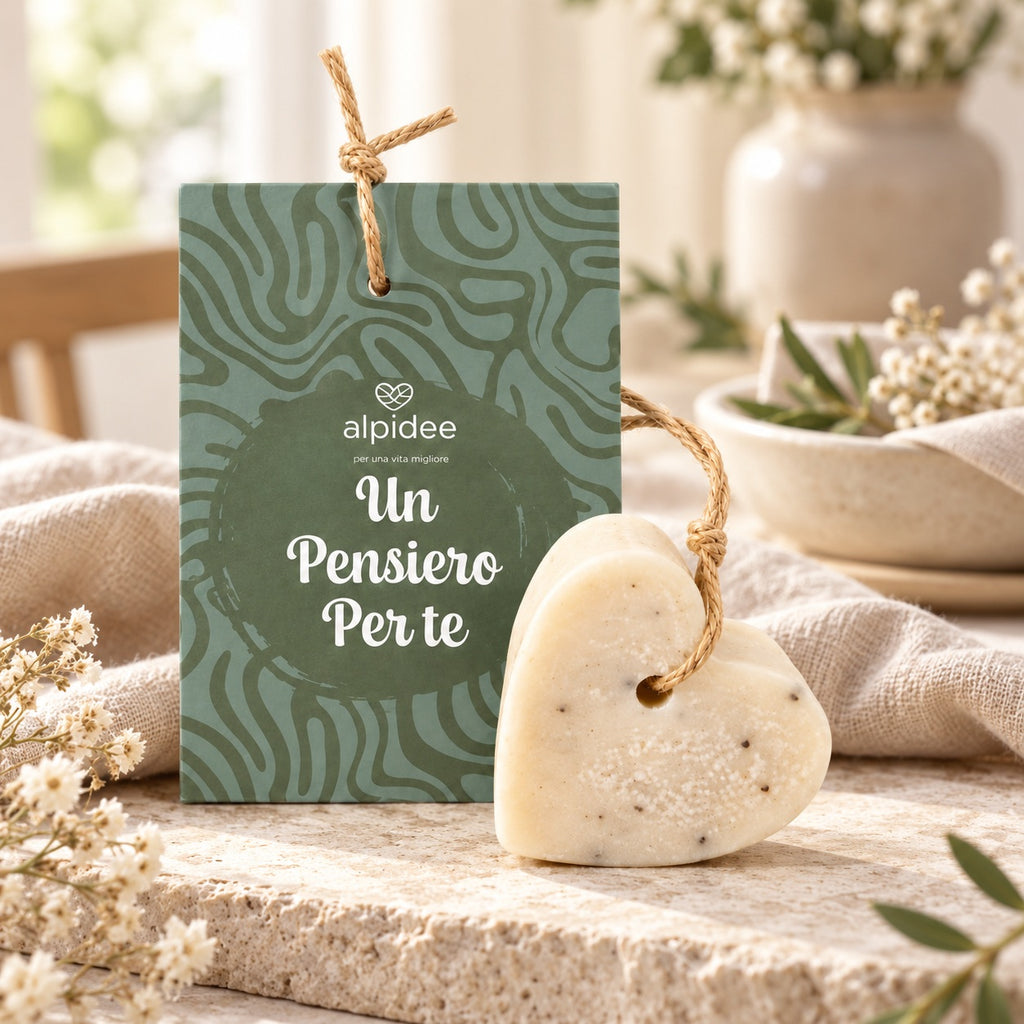 Sapone a cuore con messaggio Un pensiero per te", 35g
