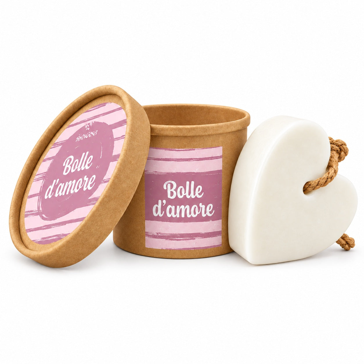 Sapone a cuore nella ciotola "Bolle d’amore", 7 × 7 cm, 70 g