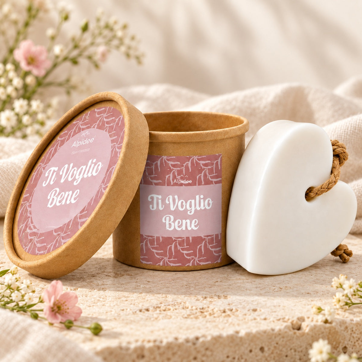 Sapone a cuore nella ciotola "Ti voglio bene", 7 × 7 cm, 70 g