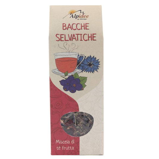 Miscela di tè frutta BACCHE SELVATICHE, fruttato, con bacche, robusto, 100g