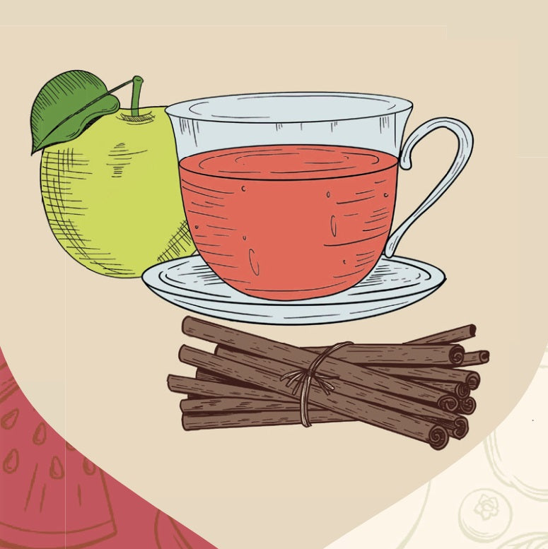 Miscela di tè frutta MELA CANNELLA, profumo speciale, 100g