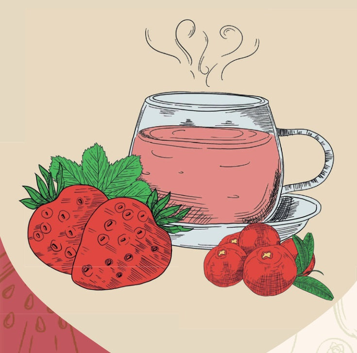 Miscela di tè frutta FRAGOLA CRANBERRY, fruttato, dolciastro, 100g